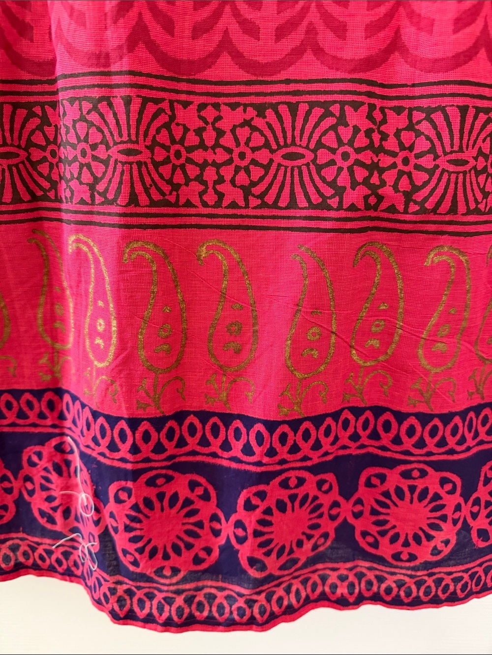 Red Block print ethnic Patterned Halter Tunic - Picture 4 of 4